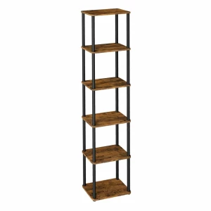 Oppbevaringshylle med 6 nivåer - 173,4 cm, vintagebrun og svart Oppbevaringshylle med 6 nivåer - 173,4 cm, vintagebrun og svart