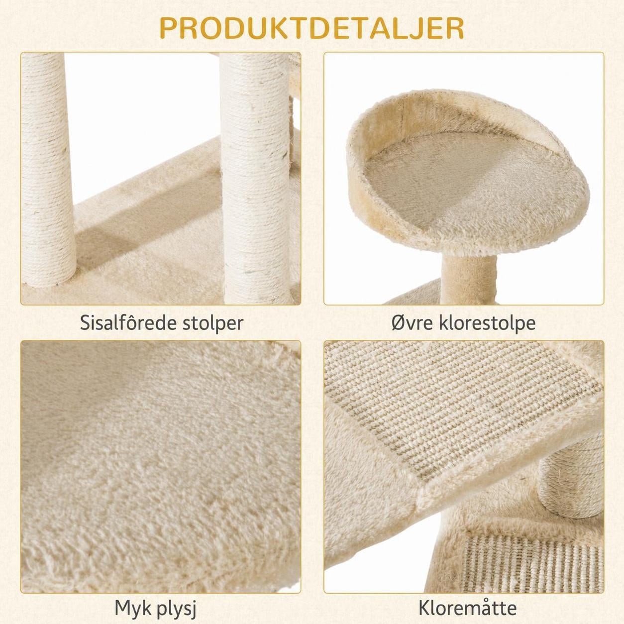 Kloretre med stige, Katteseng Beige 50 x 50 x 100 cm AS Kloretre med stige, Katteseng Beige 50 x 50 x 100 cm AS